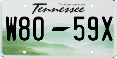 TN license plate W8059X