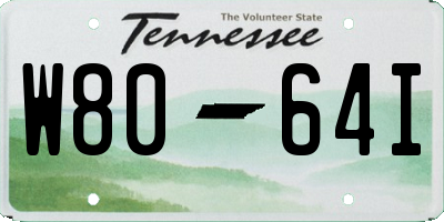 TN license plate W8064I