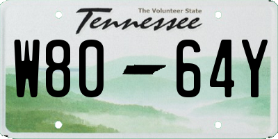 TN license plate W8064Y