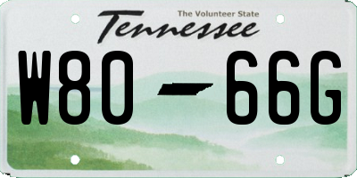 TN license plate W8066G