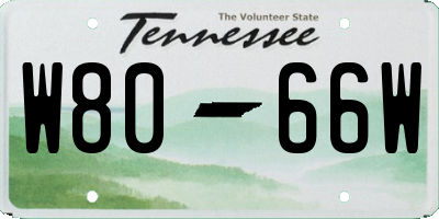 TN license plate W8066W