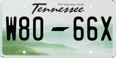 TN license plate W8066X