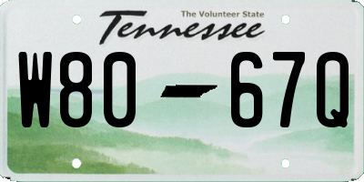 TN license plate W8067Q