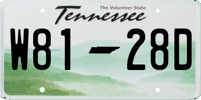 TN license plate W8128D