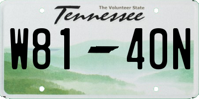 TN license plate W8140N