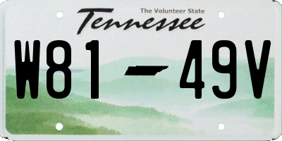 TN license plate W8149V