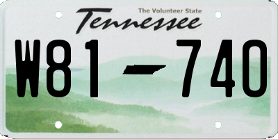TN license plate W8174O