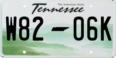 TN license plate W8206K
