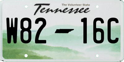 TN license plate W8216C