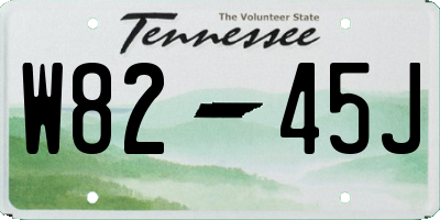 TN license plate W8245J