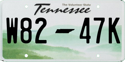 TN license plate W8247K