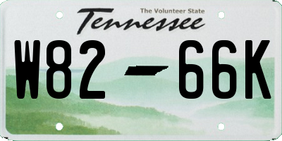 TN license plate W8266K