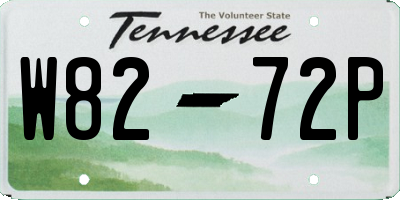 TN license plate W8272P
