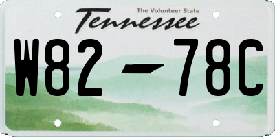 TN license plate W8278C