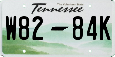 TN license plate W8284K