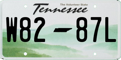 TN license plate W8287L