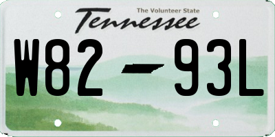TN license plate W8293L