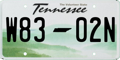 TN license plate W8302N