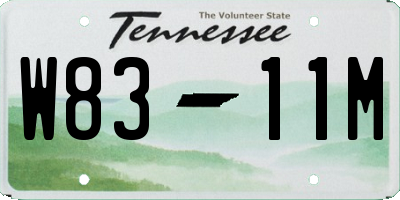 TN license plate W8311M