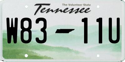 TN license plate W8311U