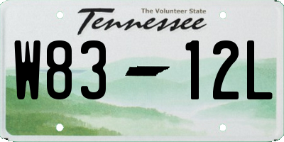 TN license plate W8312L