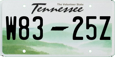TN license plate W8325Z