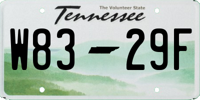 TN license plate W8329F