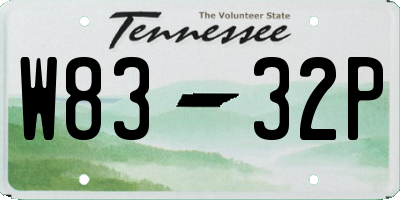 TN license plate W8332P