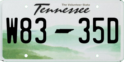 TN license plate W8335D