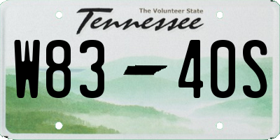 TN license plate W8340S
