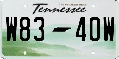TN license plate W8340W