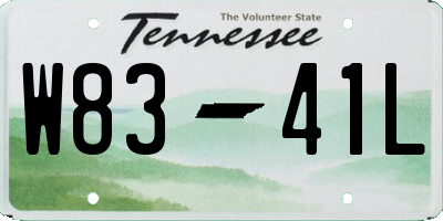 TN license plate W8341L
