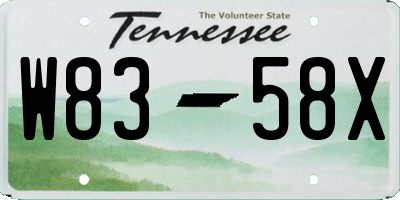 TN license plate W8358X