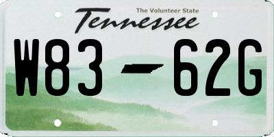 TN license plate W8362G