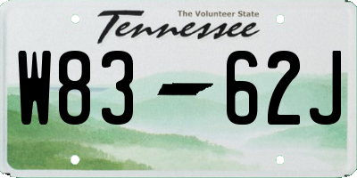 TN license plate W8362J