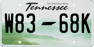 TN license plate W8368K