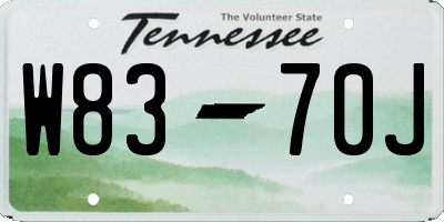 TN license plate W8370J