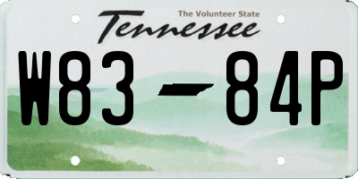 TN license plate W8384P