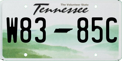 TN license plate W8385C