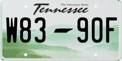 TN license plate W8390F
