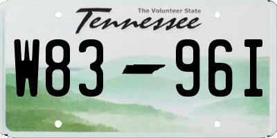 TN license plate W8396I