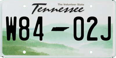 TN license plate W8402J