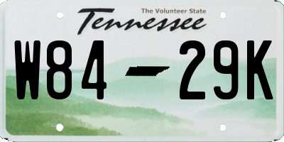 TN license plate W8429K