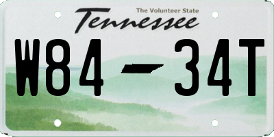 TN license plate W8434T
