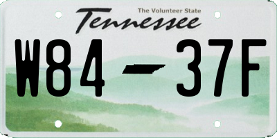 TN license plate W8437F