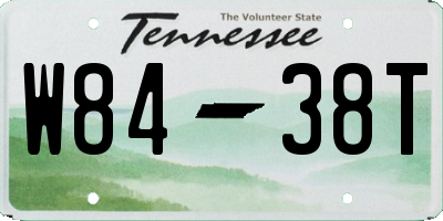 TN license plate W8438T