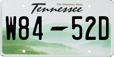 TN license plate W8452D
