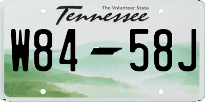 TN license plate W8458J