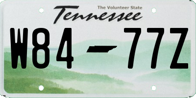 TN license plate W8477Z