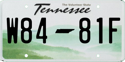 TN license plate W8481F